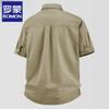 ROMON S Men's Pure Cotton Short-Sleeve Casual Shirt