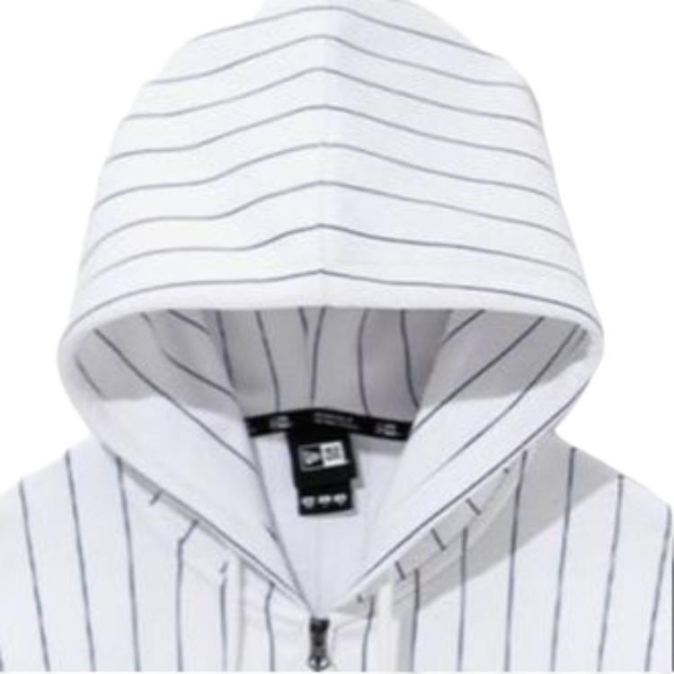 New Era New York Mets Striped Zip-Up Hoodie Unisex hoodies White 13781115