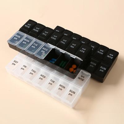 Pillen-Organizer mit Buchstaben, Gesundheitspflege, Fallschutz, 7 Tage wöchentliche Tablettenbox, tragbare Klassifizierung, große Kapazität