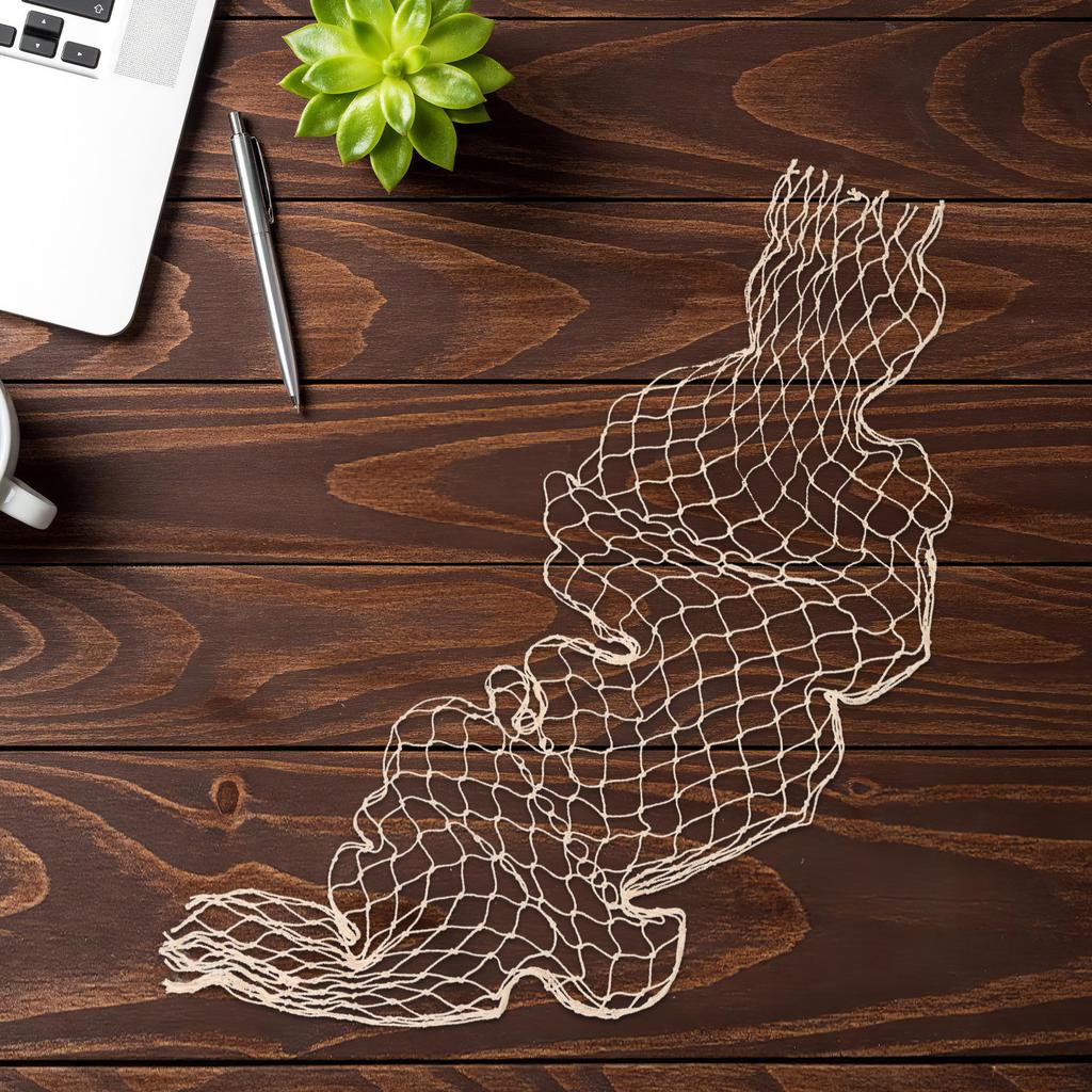 2Pcs Fish Net Decorative Thick Rope Net Ocean Themed Nautical Decor Coastal Bedroom Wall Hanging Under The Sea Birthday Party