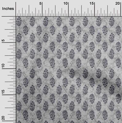 Cotton Flex Light Gray Fabric Ethnic Block Sewing Material Print Fabric By The Yard 40 Inch