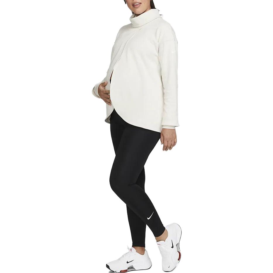 Nike Serie Maternità Tinta Unita Asciugatura Rapida Pullover Design con Spacco Casual Manica Lunga T-Shirt Top da Donna Rosso Chiaro Marrone Legno DR1595-104