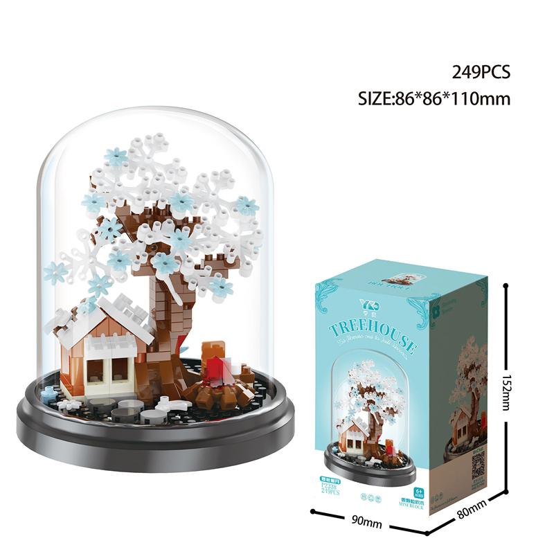 DIY Vier Jahreszeiten Blumenarrangement Staubschutz Kirschtraum Baum Baumhaus Zimmerpflanzen Gärten Bausteine Modell Kinder Sets Bausätze Spielzeug