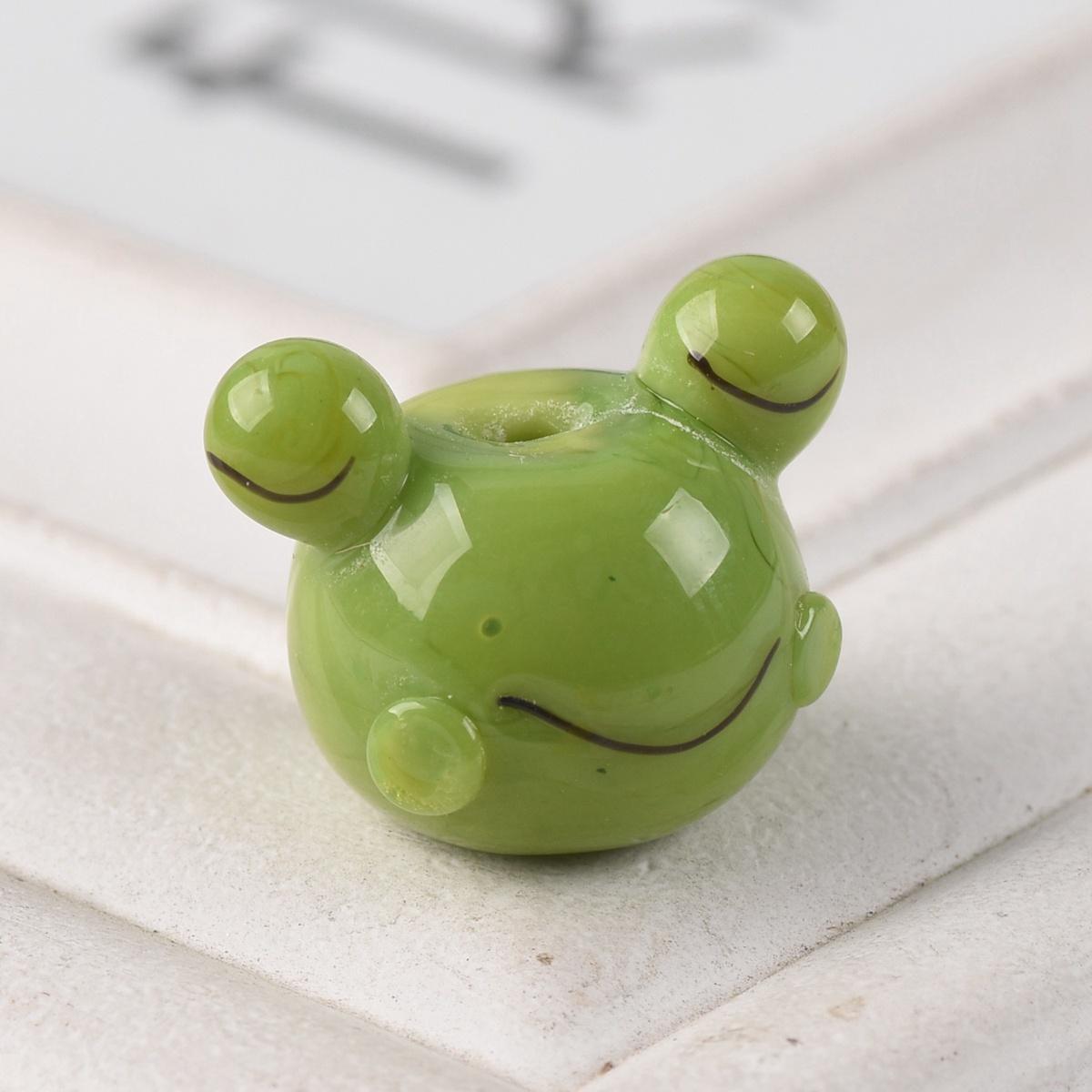 

2 шт. 14мм-21мм Скляні намистини ручної роботи з лампового скла у формі тварин для виготовлення ювелірних виробів, DIY крафтів, фурнітура 17x14mm-Frog -2pcs