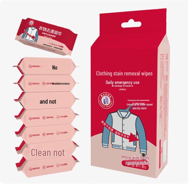 Stain Remover Mini Wipes - Portable, No-Wash Solution for Clothes
