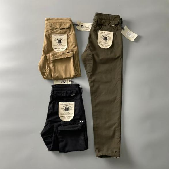 Men Loose Casual Cargo Pants Teenage Summer Straight Mid-rise Casual Pants