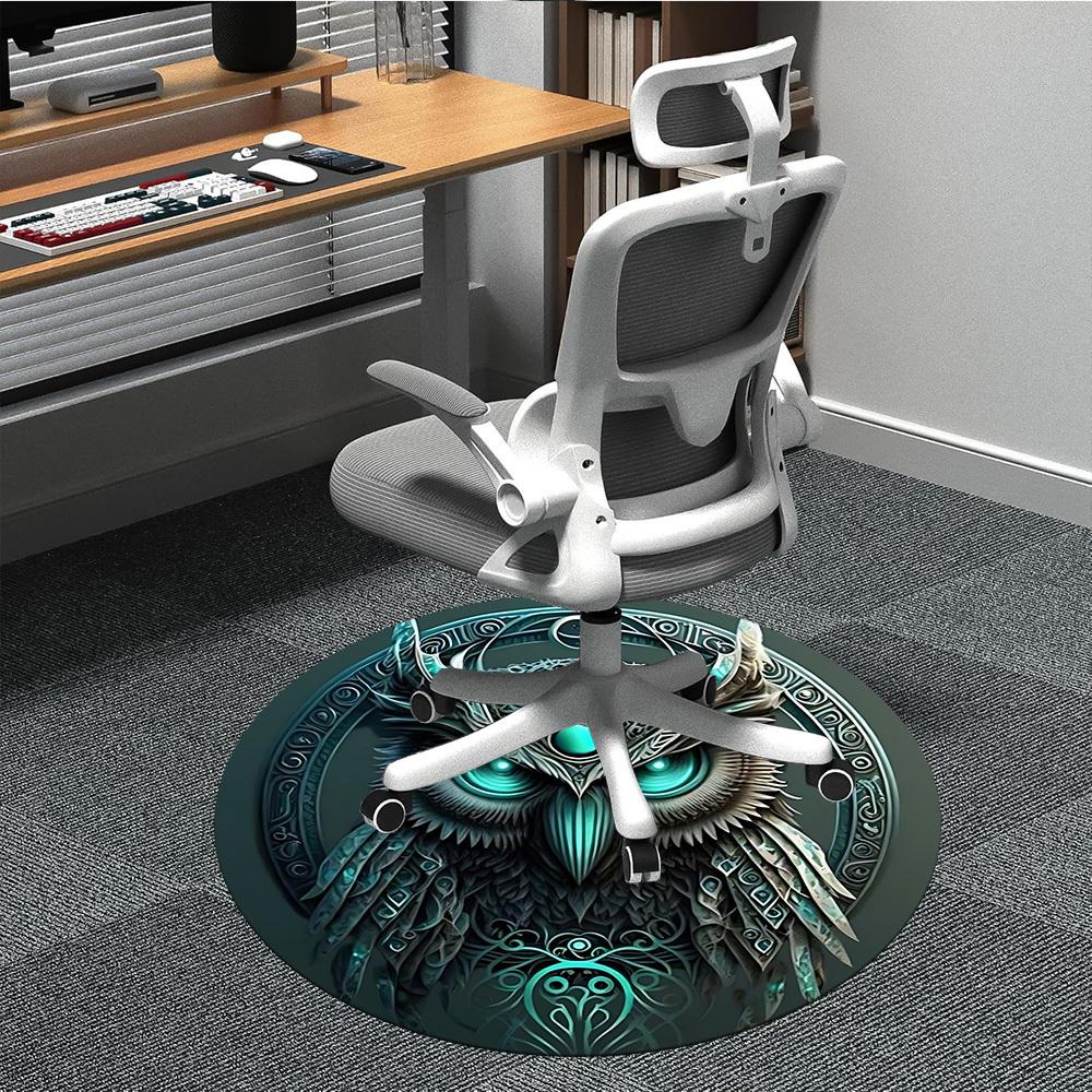 1pc Owl Fantasy Office Round Area Rug, Under Office Chairs Bedroom Living Room Home Decor, Room Deco, Available in Various Sizes