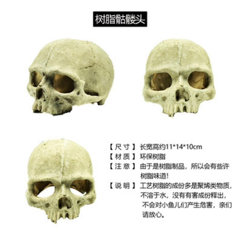 Human Skull  Model Fishtank Aquarium Landscaping Accessories For Scorpion Spider Lizard Snake