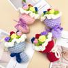 Kreativer DIY Häkelrose Blume Schlüsselanhänger Plüschtier Zubehör
