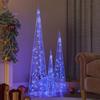VidaXL LED Lighted Cones Set Christmas Decoration Christmas Holidays Garden Patio Outdoor Living Room Bedroom Acrylic Blue 328973