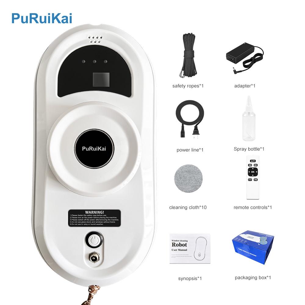 PuRuiKai Automatic Glass Cleaning Robot, with a Suction Power of 5600 Pa, 3 Cleaning Modes