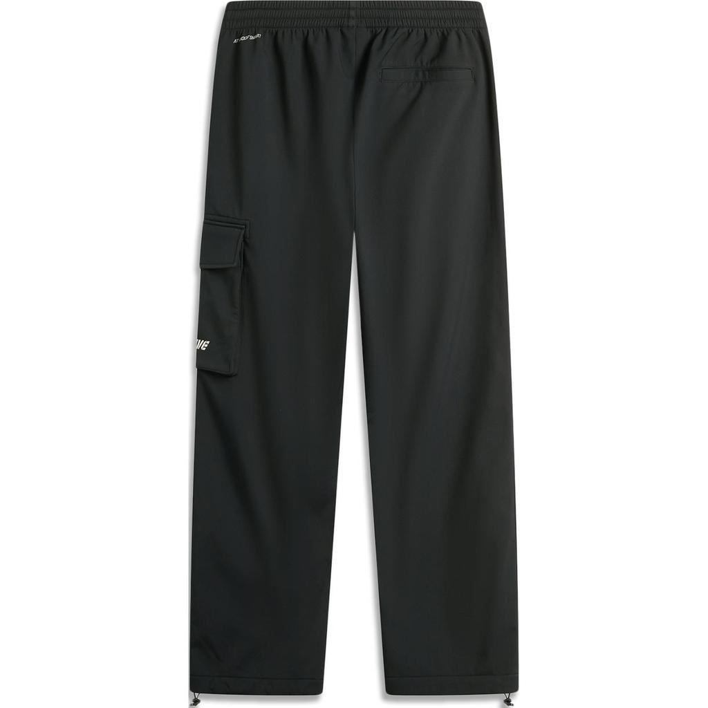 Li Ning Badfive Comfortable Casual Simple Loose Lace-Up Versatile Fleece Sports Long Pants Men Bottoms Black AYKU509-1