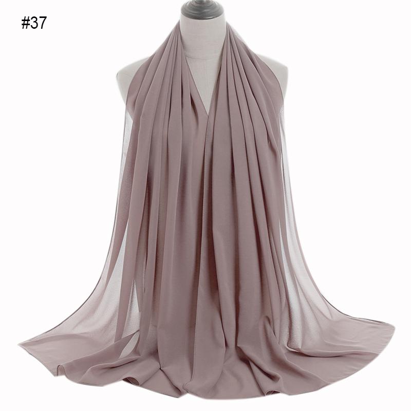 Good Stitching Muslim Chiffon Hijabs for Women Solid Chiffon Shawl Scarf Head Wraps Foulard Femme Hijab Scarves Muslim Turban