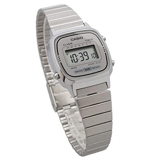 CASIO wristwatch womens digital design LA670WA-7 silver gray overseas model