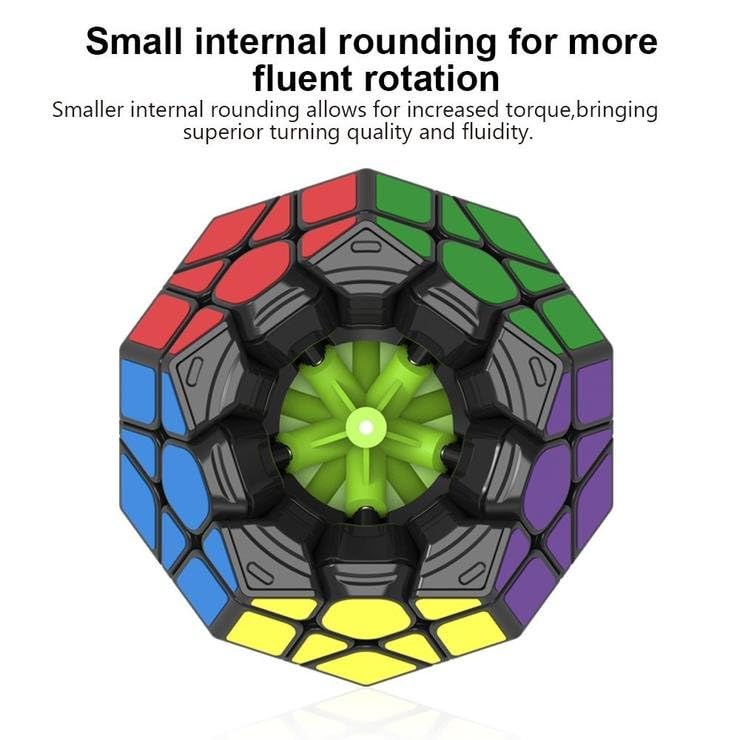 Kancharo Kiji Cube [Includes Pouch for Convenient Storage] (Black, Megaminx)