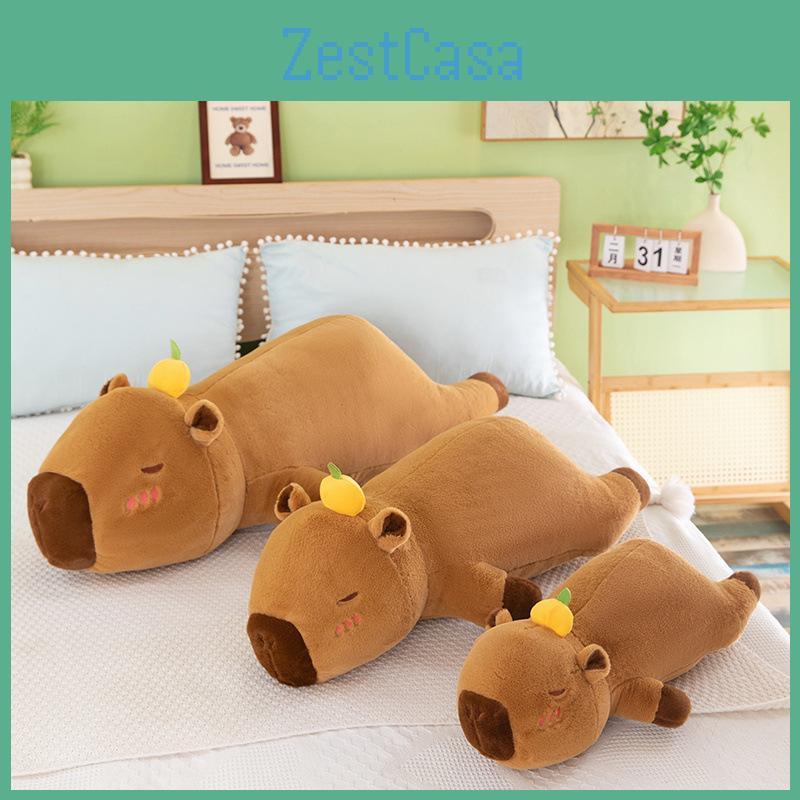 Capybara Plush Lounge Pillow Cozy Bedrest Companion Snuggle Sleep Toy Stuffed