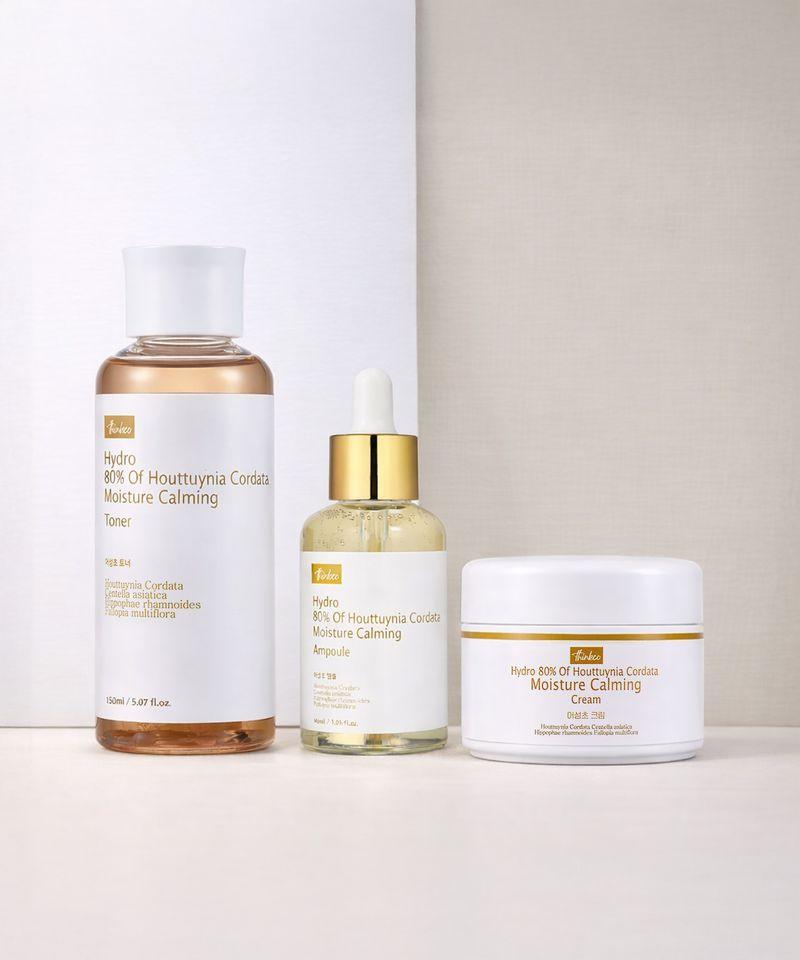 Thinko Hydro 80% Houttuynia Cordata Moisture Soothing Toner/Ampoule/Cream 3-Piece Skincare Set