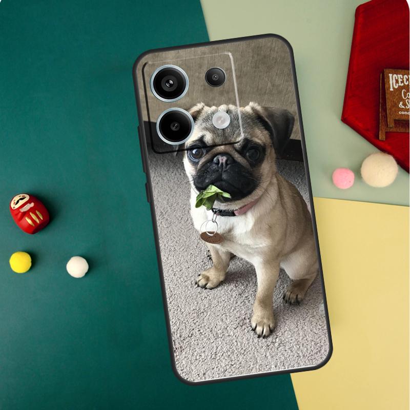 Cute Pug Dog Case For Xiaomi Redmi Note 13 11 8 9 10 12 Pro 12S 11S 10S 9S Redmi 13C 9C 10C 12C Cover