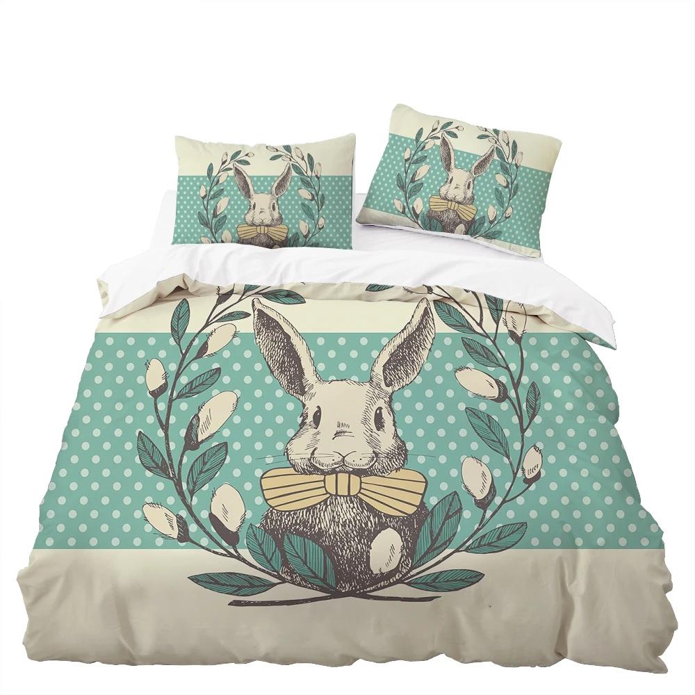 Cartoon Faultier Königin König Bettbezug Roter Süßer Tierprint Bettbezug Bettwäsche-Set Für Kinder Jungen Mädchen Blumen Blätter Bettbezug