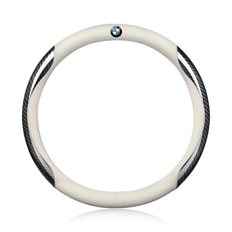 Leather Carbon Fiber Car Steering Wheel Cover Car Accessories For BMW E61 E81 E87 1 2 3 4 5 6 7 Series X1 X3 X4 X5 X6 X7 F20 E90