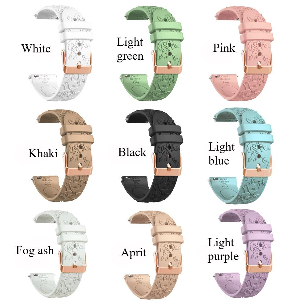 20mm Silicone Watch Band For Garmin Vivoactive 6 5 3 Strap For Forerunner 570 42mm 165 /Venu Sq 2 /Venu Wristband for Samsung Galaxy 7 6 5 4 Bracelet