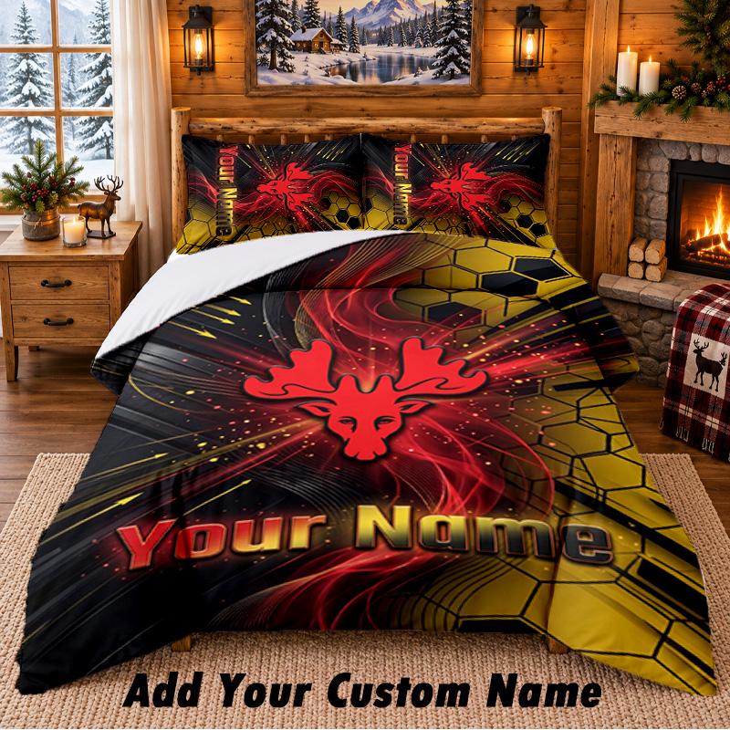 Watford FC Pattern Bedding 3Pcs Set Custom Name, Bed Sheet And Pillowcases For Home Bedroom
