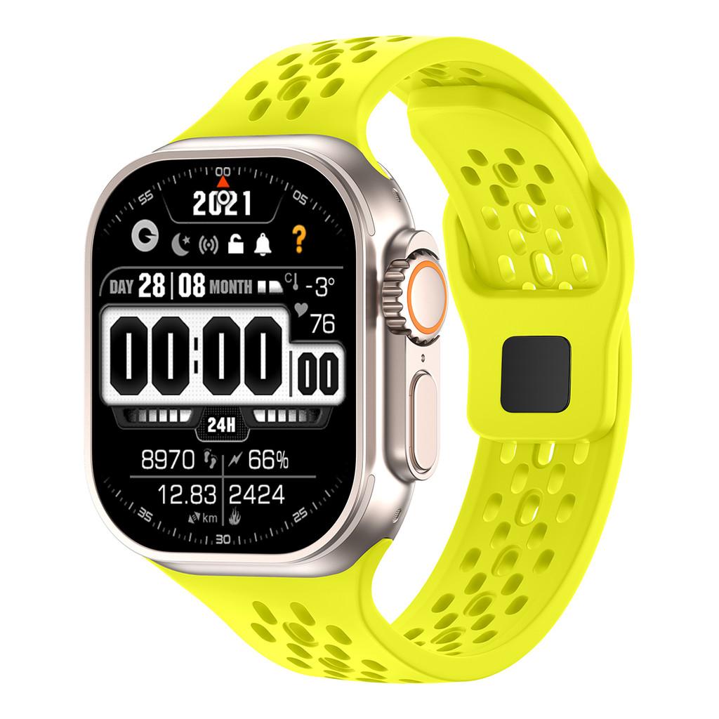 

Silicone Band Heat dissipation Strap For Apple Watch 46mm 45mm 41mm 44mm 49mm 40mm 42mm Iwatch Series 11 10 9 8 7 6 SE 3 Ultra 3 42 44 45 46 49mm флуоресцентный зеленый