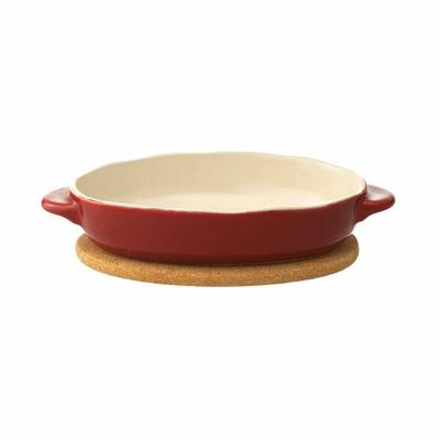 Hokkuri Oval Gratin 34324 Red (KINTO)