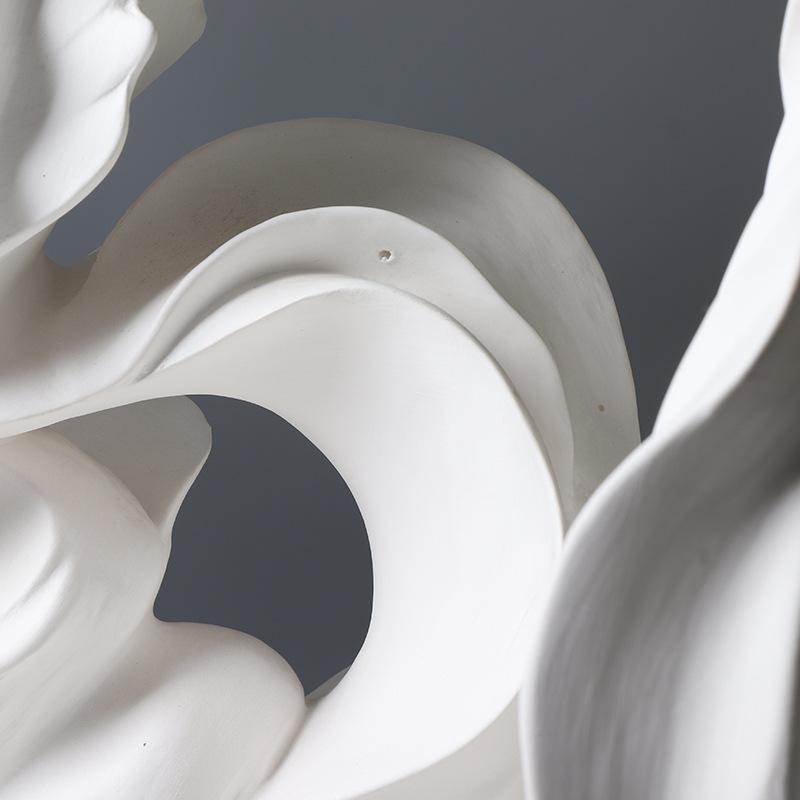 Artesanía Cerámica Adornos de Arte Abstracto Alas Cinta Figuras Decorativas Hechas a Mano Accesorios de Decoración para el Hogar