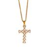 Vintage Minimalist Titanium Steel Cross Necklace Light Luxury Pendant Jewelry for Women Men