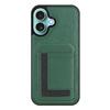 For iPhone 16 Plus Magnetic Case TPU+PU Leather Phone Back Cover with Detachable Card Holder