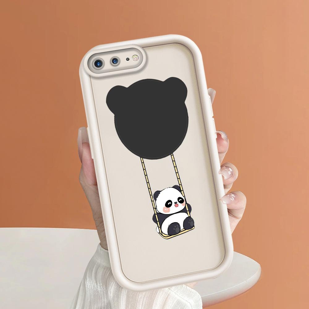 Niedliche Panda Swing Handyhülle für iPhone Samsung Galaxy Xiaomi Redmi POCO HUAWEI Honor Stoßfestes, weiches, flexibles Gummi-Cover
