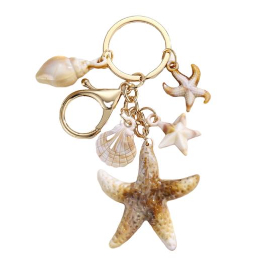 Beach Keychain Pendant Imitation Shell Conch Starfish Design Handbag Pendant Keyring Bag Charm Wallet Accessory