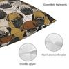 Social Pugs Square Pillowcase Polyester Linen Velvet Creative Zip Decor Throw Pillow Case Home Cushion Cover