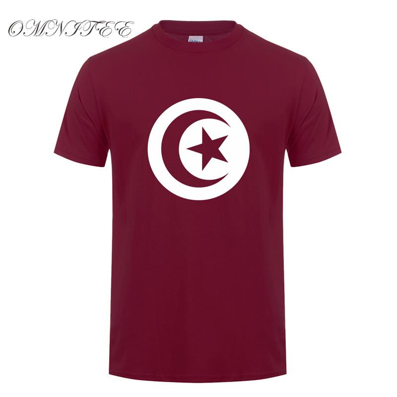 Omnitee New Fashion Tunisia Flag T Shirts Unisex Summer Style Short Sleeve Cotton Oneck Fashion Tunisian Tshirts Tops Oz011
