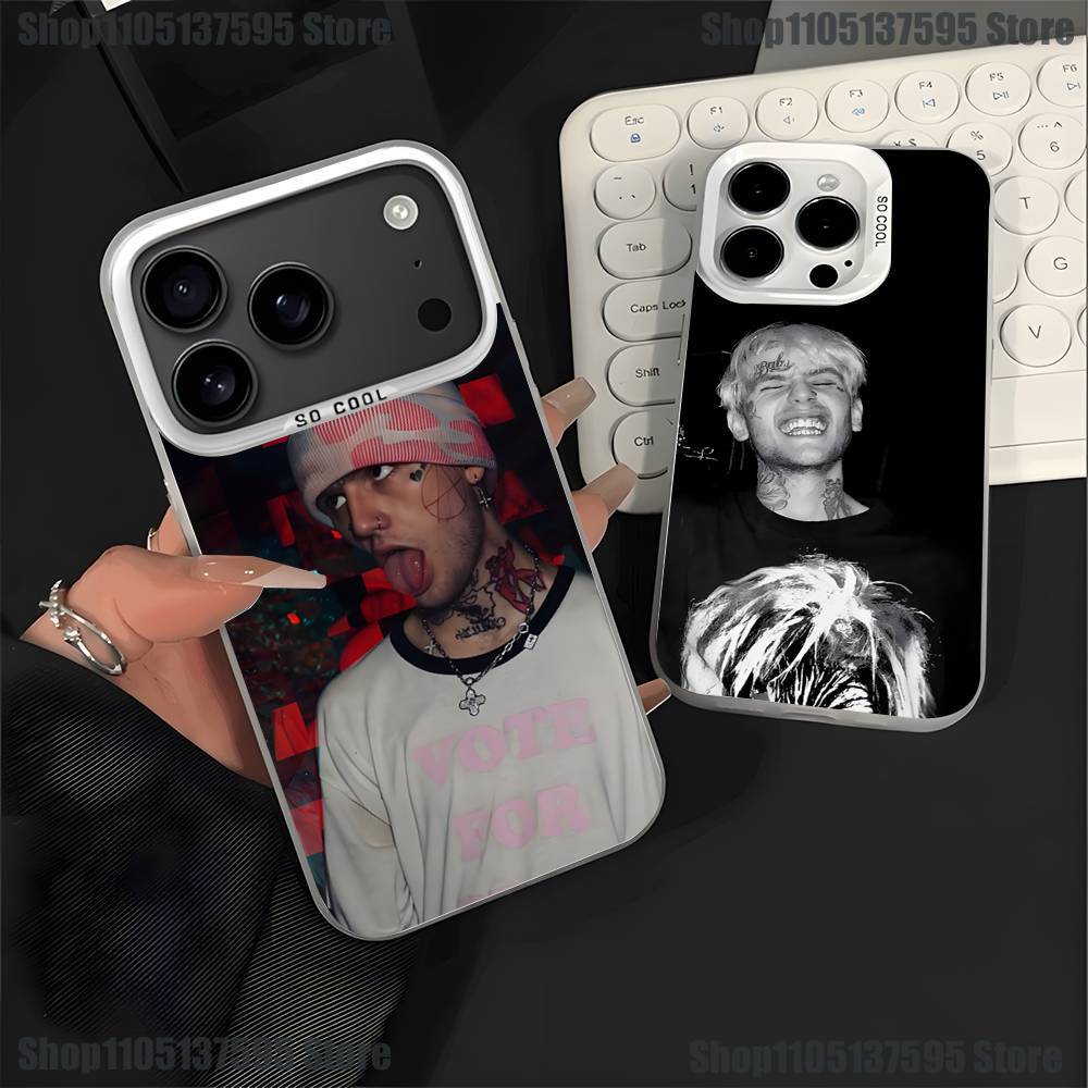 Rapper L-LIL Peep Handyhülle für iPhone 16,15,14,13,12,11,Pro,XS,Max,Plus,Mini,SE4,E Schwarz Matt Stoßfeste Hülle