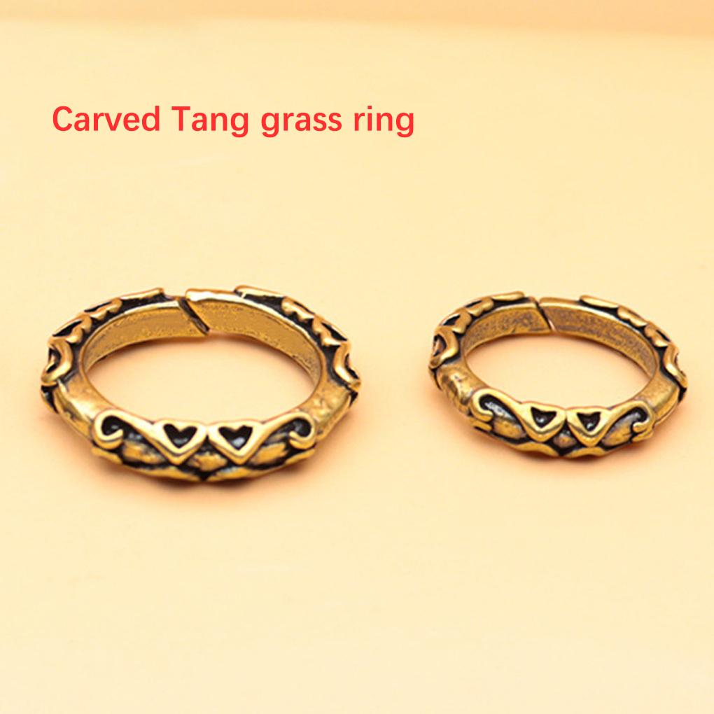 Women Vintage Ring Exquisite Dressing Decors Hand Ornament Ladies Brass Rings Gifts Fingers Decor Festival Gift