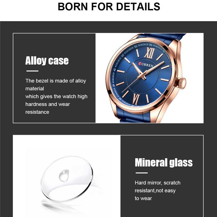 CURREN Men's Sports Watch Men's Quartz Steel Belt Business Sports Watch