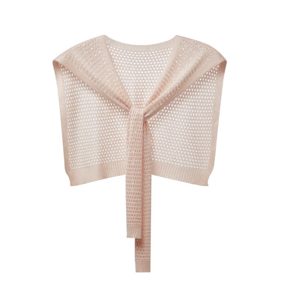 Hollow Out Shawl Scarf Breathable Mesh Shoulder Cape Scarf Fashion Knitted Shawl Wrap Women розовый