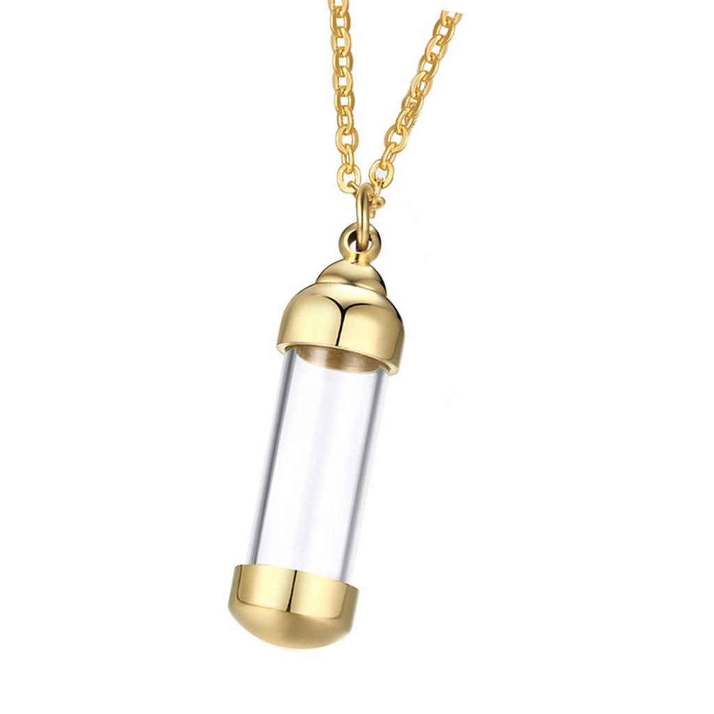 Memorial Jewelry Necklace with High Polish Sturdy Stainless Steel Materials and Glass Pendant for Hair Keepsakes