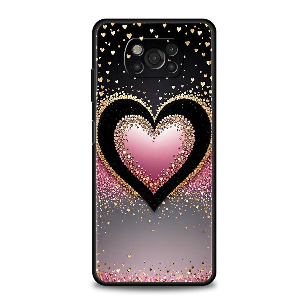 Colored Love Heart Printed Phone Case Cover  for Xiaomi Poco F7 Ultra F6 F5 F4 F3 X6 X5 X4 X3 NFC C51 C55 M4 GT Soft TPU Shell