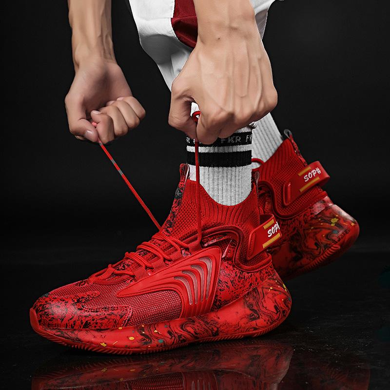 35-47 Unisex Modetrend Sommer Fliegende gewebte atmungsaktive große High-Top-Sport-Fitness-Schuhe