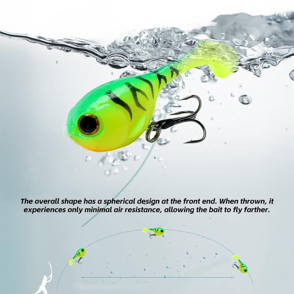 1Pc 60mm 9.7g Soft Lure Balloon Fish Lure Bait for All Fish Artificial Bait with Worm Barbed Hook Seawater Fishing Tackle