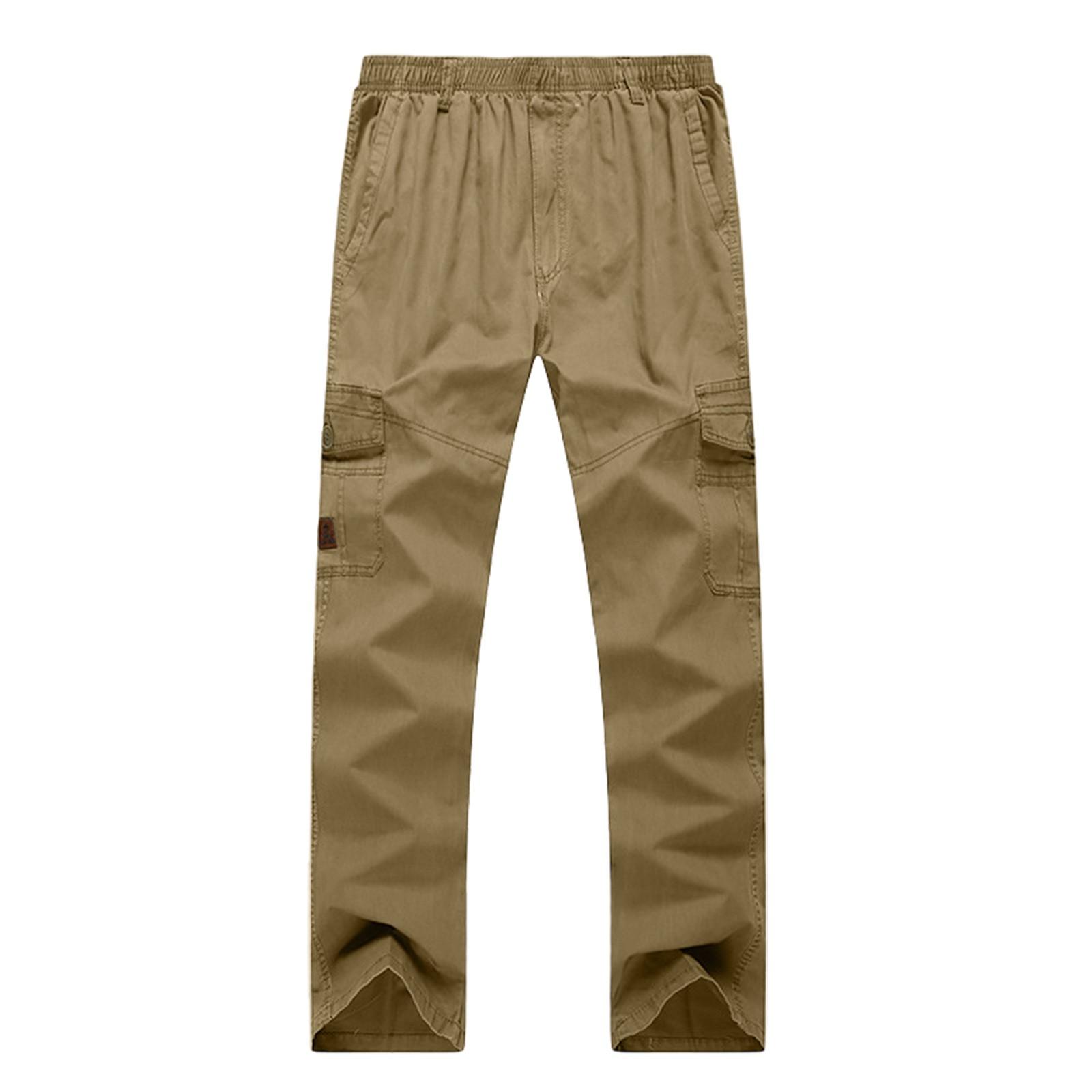 

Мужские свободные повседневные брюки-карго с несколькими карманами XL жёлтый