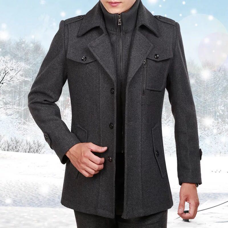 Cappotto di lana da uomo autunno inverno spesso caldo cappotto di alta qualità design cappotto di lana moda maschile casual soprabito abbigliamento