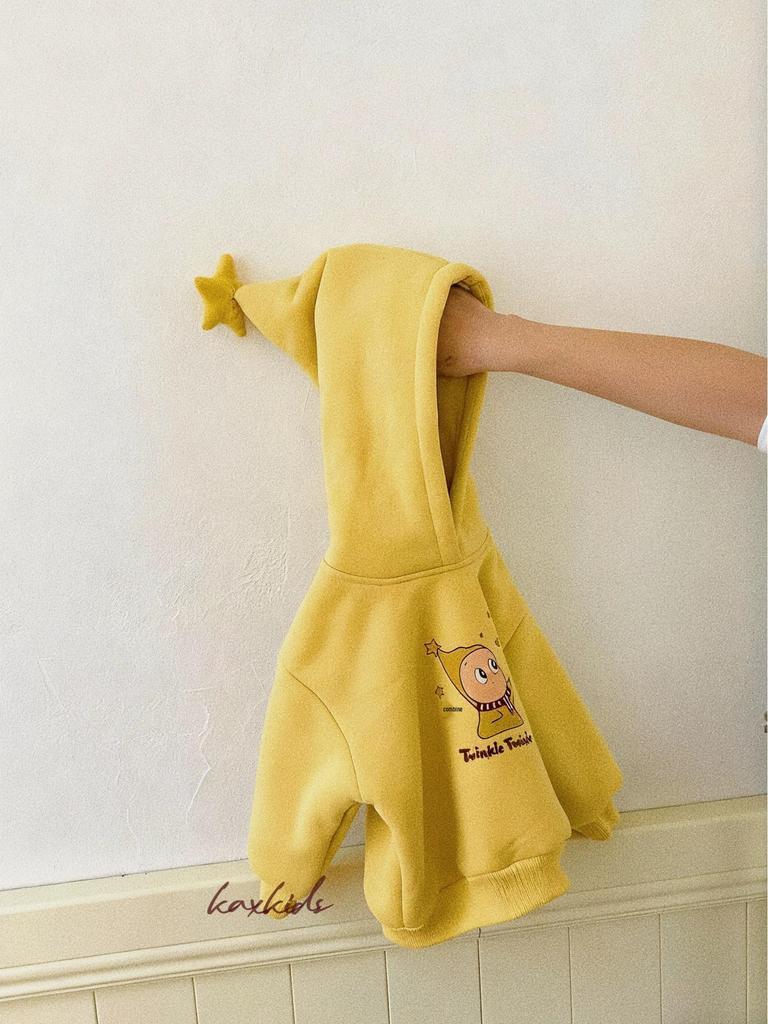 2025 Korean Style Star Hoodie - Versatile & Cute Winter Jacket with Velvet Cotton