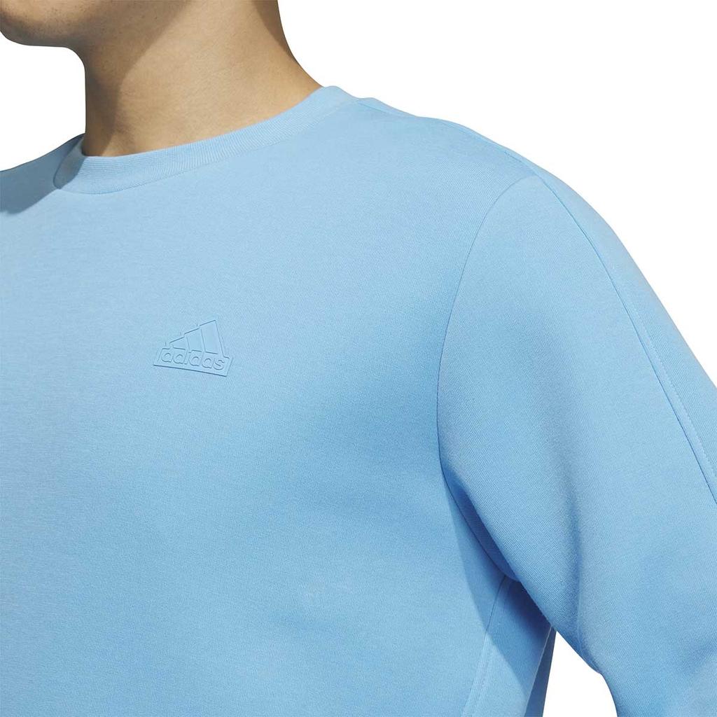 adidas Einfarbiges lässiges locker sitzendes Rundhals-Langarm-Sweatshirt für Herren, Oberteile, Blau JE8638