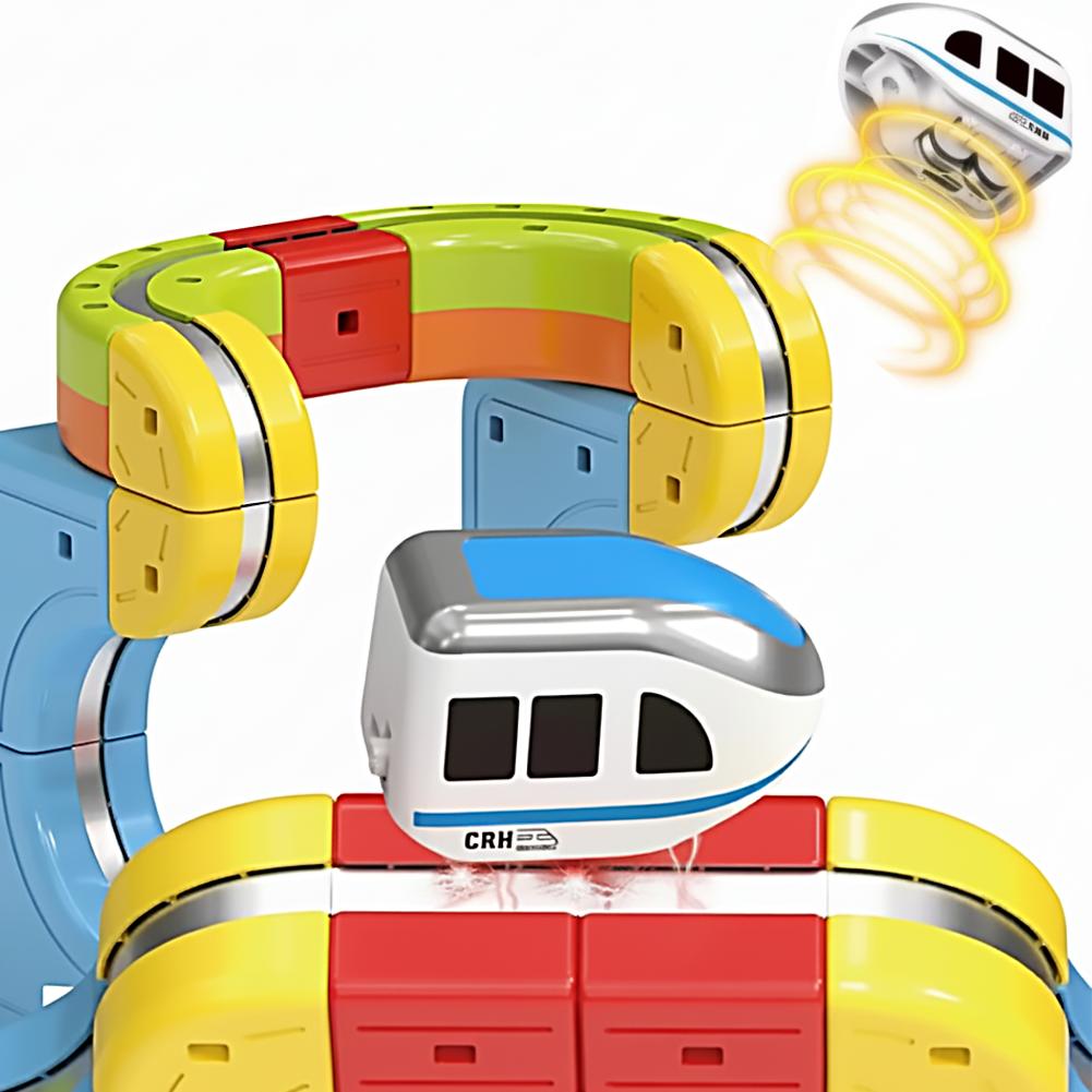 DIY Magnetbahn Zugspielzeug zum Zusammenbauen für Kinder Elektronisches Magisches Schienenauto Konstruktion Kinder Lernspielzeug Weihnachtsgeschenk