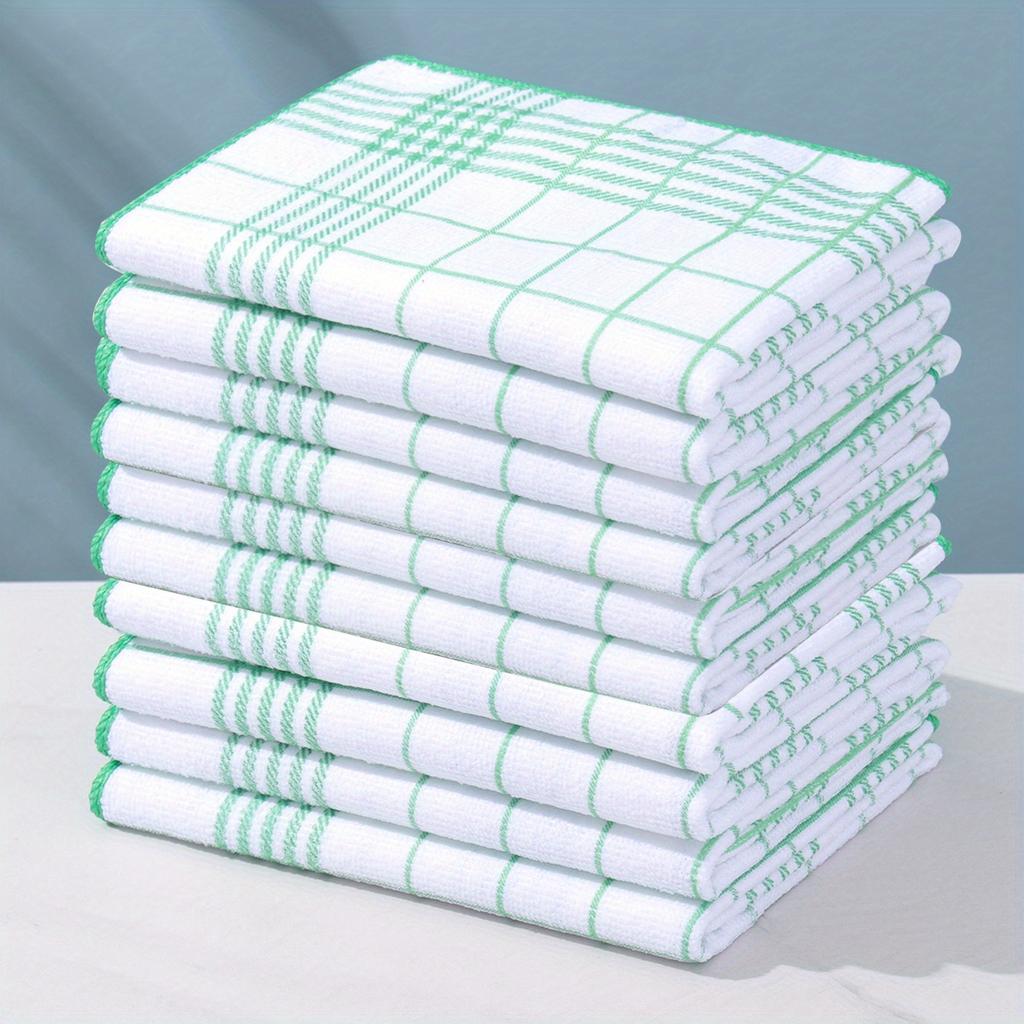 6PCS Cotton Kitchen Tea Towels Absorbent Lint Free Catering Restaurant Cloth Dish Towels Cleaning Cloth Kitchen Cleaning Towel