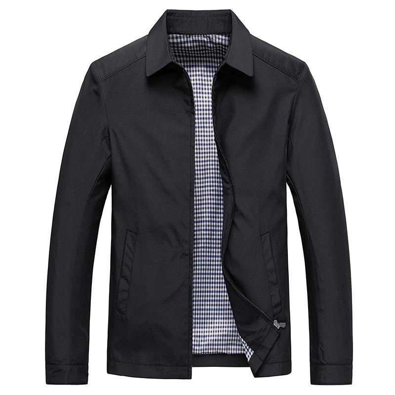 Men's Lightweight Business Casual Jacket - Spring/Autumn Lapel Shirt for Middle-Aged Dads
